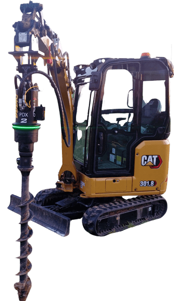 Minikoparka Caterpillar 301.8 z wiertnicą DIGGA PDX2H-2 — Lublin